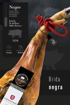 Paleta Ibérica de bellota 100% Raza Ibérica Pata Negra Brida Negra de Guijuelo (Salamanca)