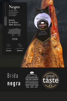 Jamón de Bellota 100% Raza Ibérica Brida Negra del Valle de los Pedroches (Córdoba)
