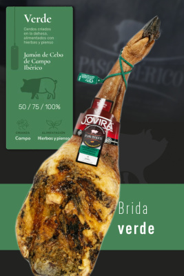 Paleta Ibérica de Cebo de Campo 50% Raza Ibérica Brida Verde de Extremadura (Badajoz)